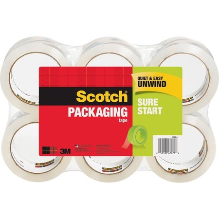 SCOTCH Packaging Tape, 1-7/8"x54.6 Yds., 6 Rolls/PK, CL 6PK MMM35006